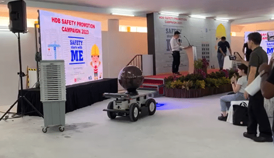 A demonstration of EffiBOT at HDB Safety Week by Tag Industrial